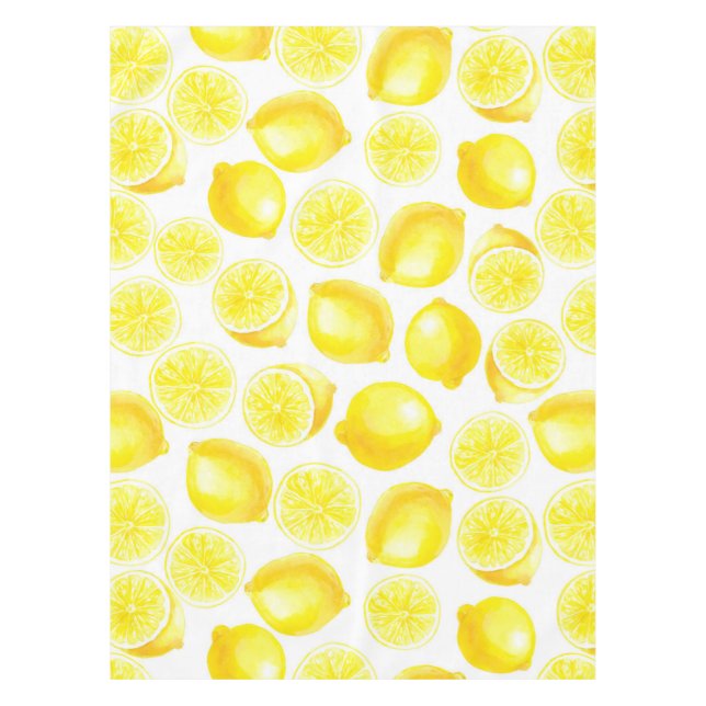 Watercolor lemons design tablecloth (Front)