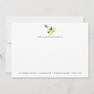 Watercolor Lemons Family Address Card