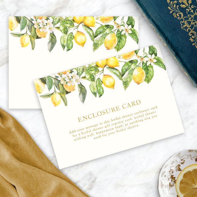 Watercolor Lemons Floral Enclosure Card (Watercolor Lemons Floral Bridal Shower Enclosure Cards by Painted Paperie
)