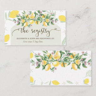 Watercolor Lemons Frame Registry Enclosure Card