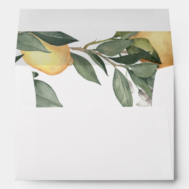 Watercolor Lemons Greenery Envelope (Back (Bottom))