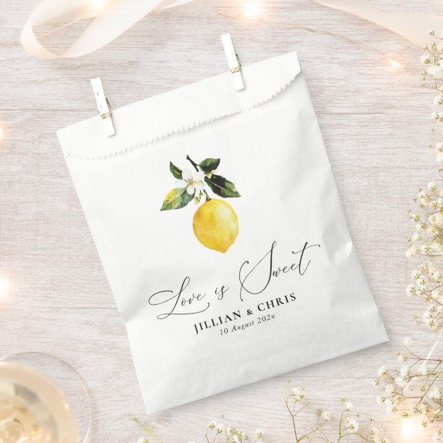 Watercolor lemons greenery favour bags (Clipped)