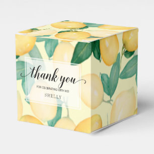 Watercolor Lemons Greenery Thank You Favour Box