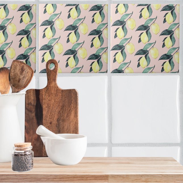 Watercolor Lemons & Leaves Yellow Seamless Pattern Tile (Creator Uploaded)