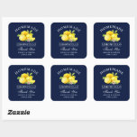 Watercolor Lemons Limoncello Thank You Blue Square Sticker<br><div class="desc">Elegant Watercolor Lemons Homemade Limoncello Wedding Thank You Stickers - Blue</div>