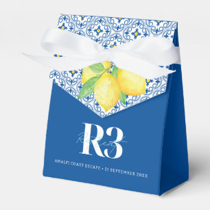 Watercolor Lemons Mediterranean Tile Logo Favour Box