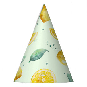 Watercolor Lemons Party Hat
