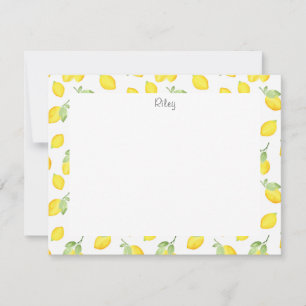 Watercolor Lemons Pattern Card