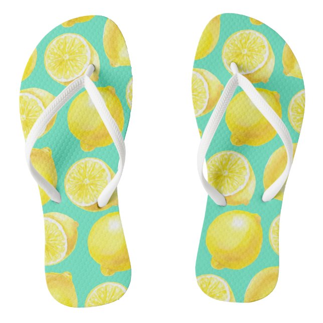 Watercolor lemons pattern jandals (Footbed)