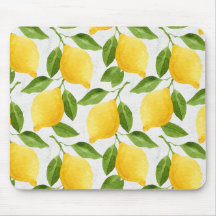 Watercolor lemons pattern