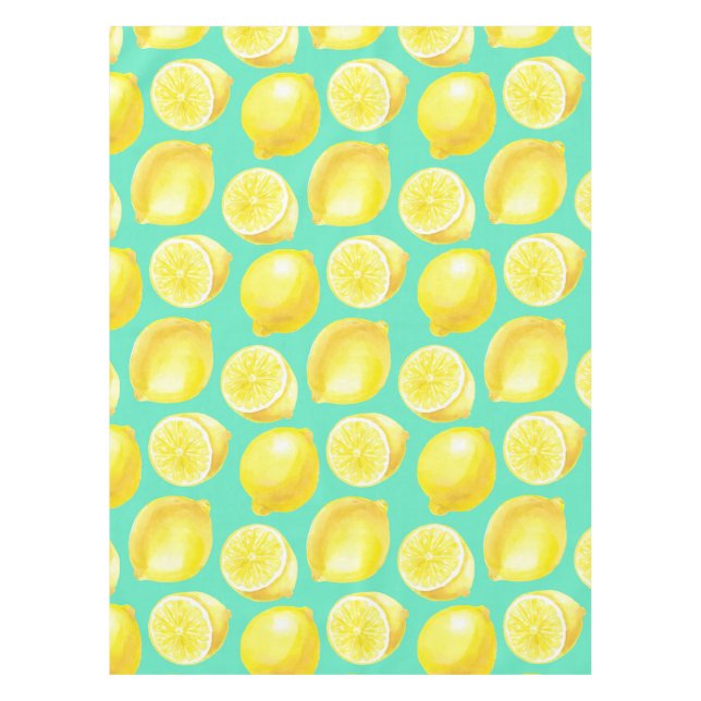Watercolor lemons pattern tablecloth (Front)