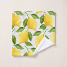 Watercolor lemons pattern