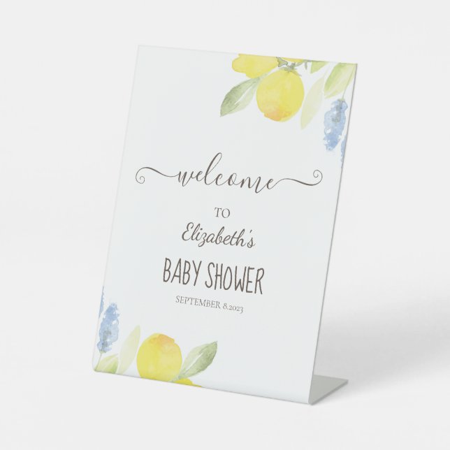 Watercolor Lemons Pedestal Sign (Front)