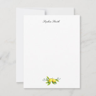 Watercolor Lemons Personalised flat Thank You Card