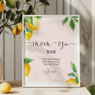 Watercolor lemons pink Mum-osa bar sign