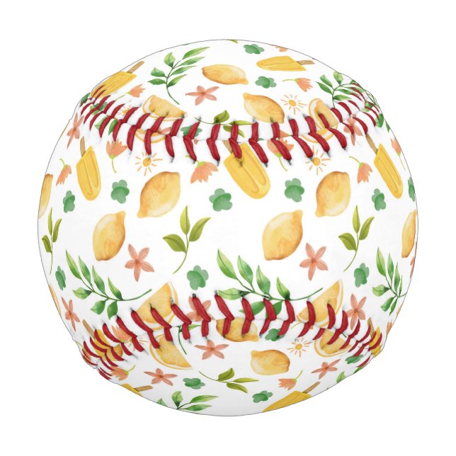 Watercolor Lemons & Popsicles Baseball Fun Summer (Front)