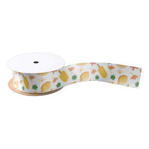 Watercolor Lemons & Popsicles Satin Ribbon Summer