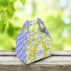 Watercolor Lemons Positano Amalfi Tile Bridal Show Favour Box
