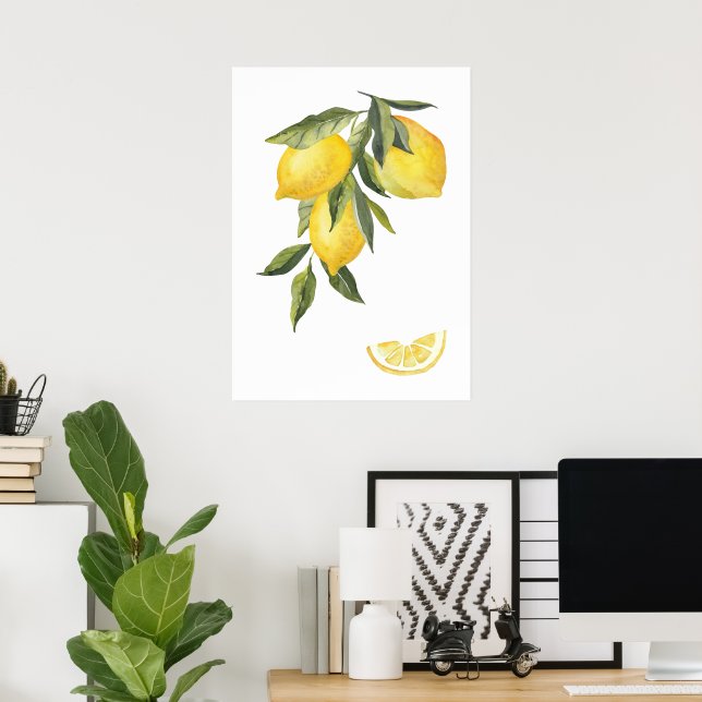 Watercolor Lemons  Poster (Home Office)
