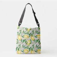 Watercolor lemons, seamless fruit pattern.