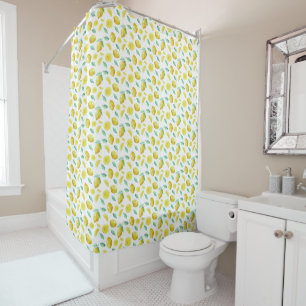 Watercolor lemons shower curtain