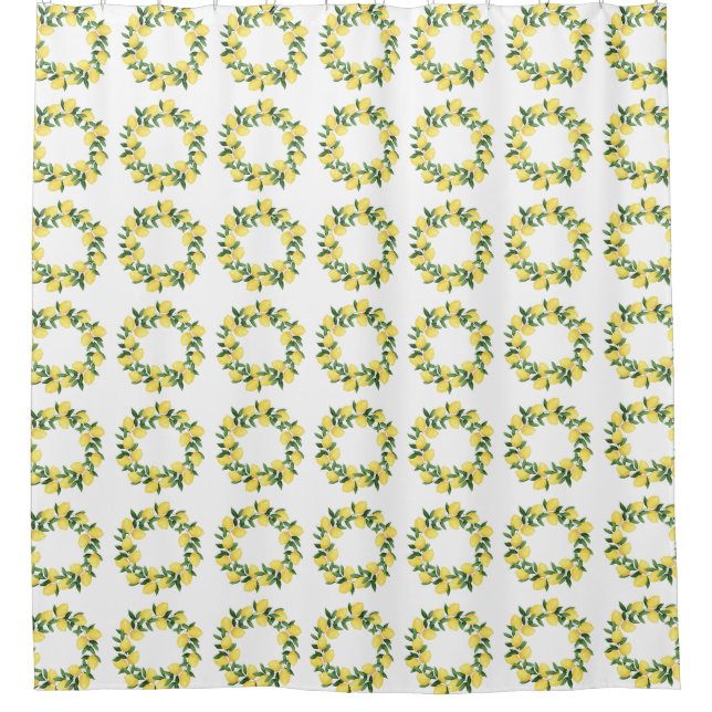 WATERCOLOR LEMONS SHOWER CURTAIN (Front)