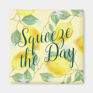 Watercolor Lemons Squeeze the Day Magnet