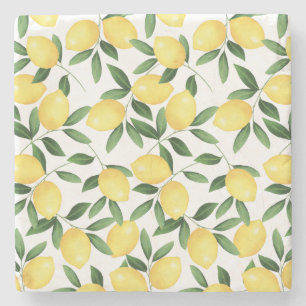WATERCOLOR LEMONS STONE COASTER