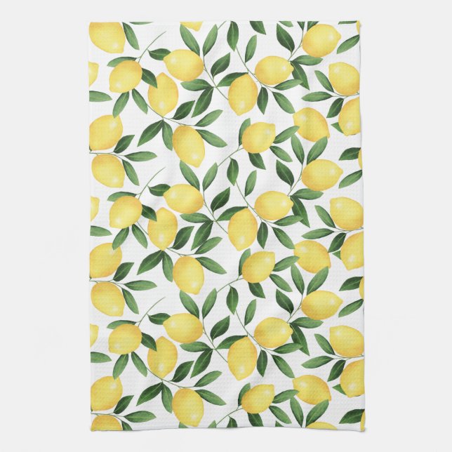 WATERCOLOR LEMONS TEA TOWEL (Vertical)