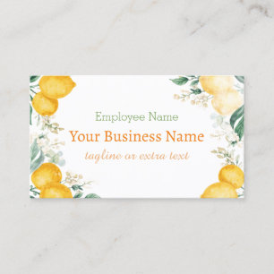Watercolor Lemons Vintage Citrus Business Card