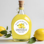 Watercolor Lemons Wedding Love Limoncello Classic Round Sticker<br><div class="desc">Elegant Watercolor Lemons Homemade Limoncello Wedding Stickers - Made With Love</div>