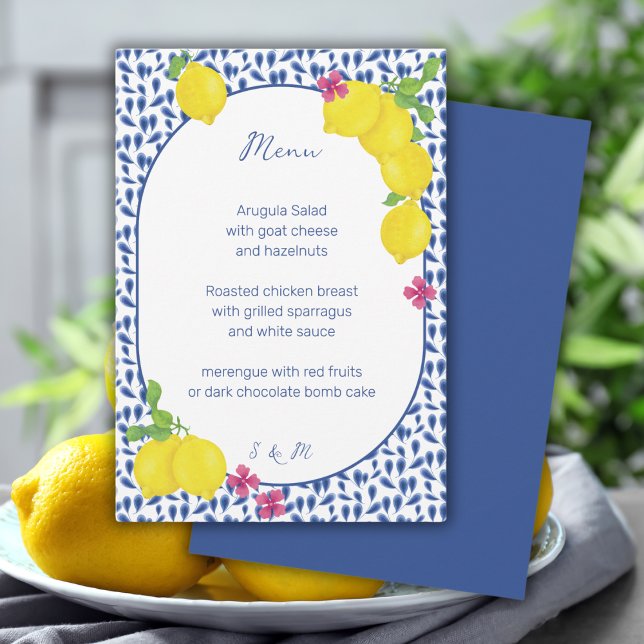 WATERCOLOR LEMONS WEDDING MENU (Creator Uploaded)