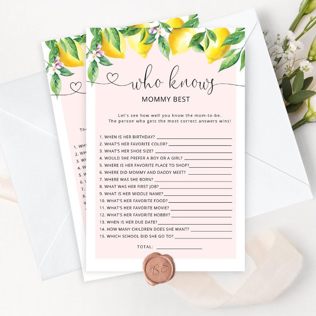 Watercolor lemons who knows mummy best game (Creator Uploaded)