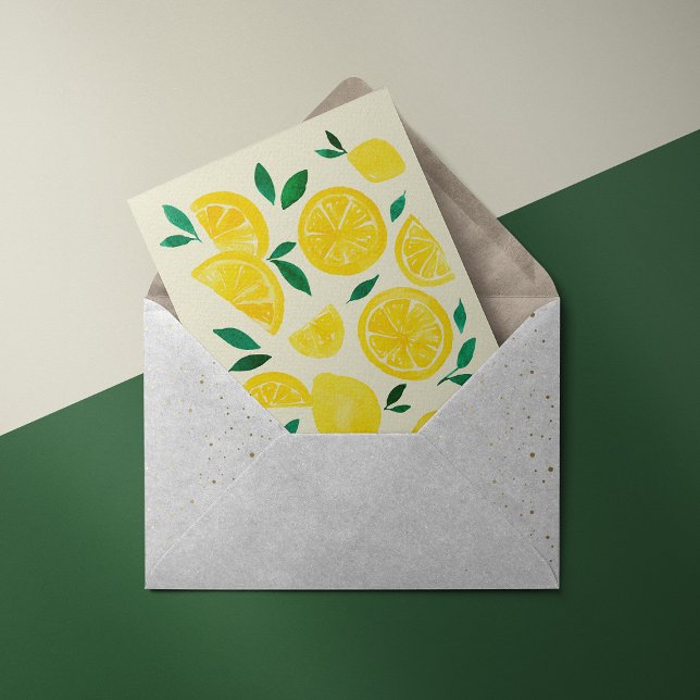 Watercolor lemons - yelllow and green postcard (Creator Uploaded)