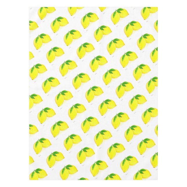 Watercolor Lemons Yellow Fruits Citrus  Tablecloth (Front)