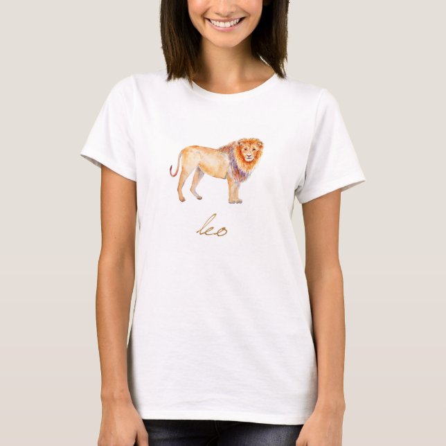Watercolor Leo Lion T-Shirt (Front)