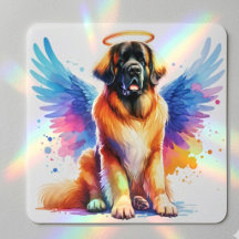 Watercolor Leonberger Dog Angel