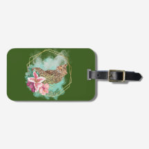 Watercolor Leopard and Tropical Frame