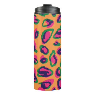 Watercolor leopard animal print illustration patte thermal tumbler