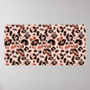Watercolor leopard animal print pattern