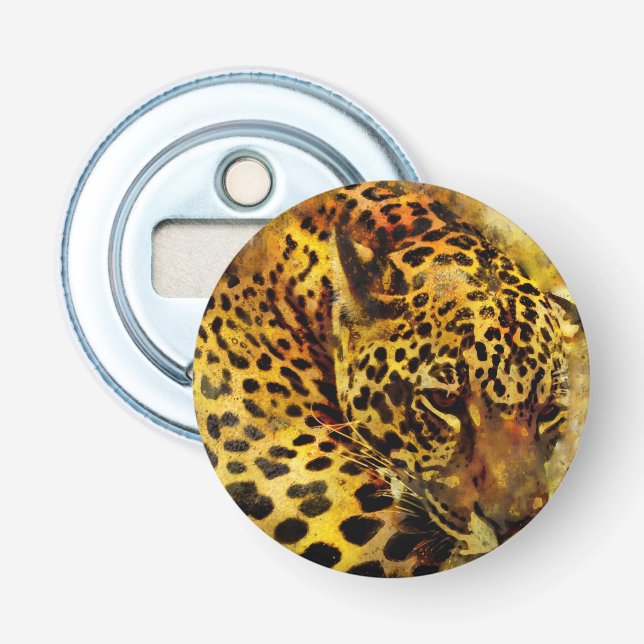 Watercolor Leopard Bottle Opener (Front)