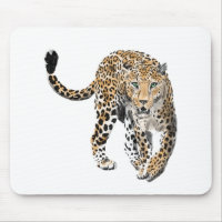watercolor leopard jungle cat painted animal green
