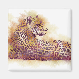 Watercolor Leopard Magnet