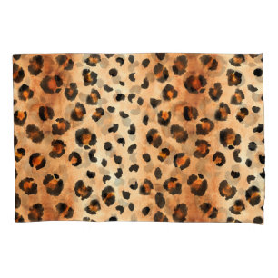 Watercolor Leopard Print: Exotic Fur Texture Pillowcase