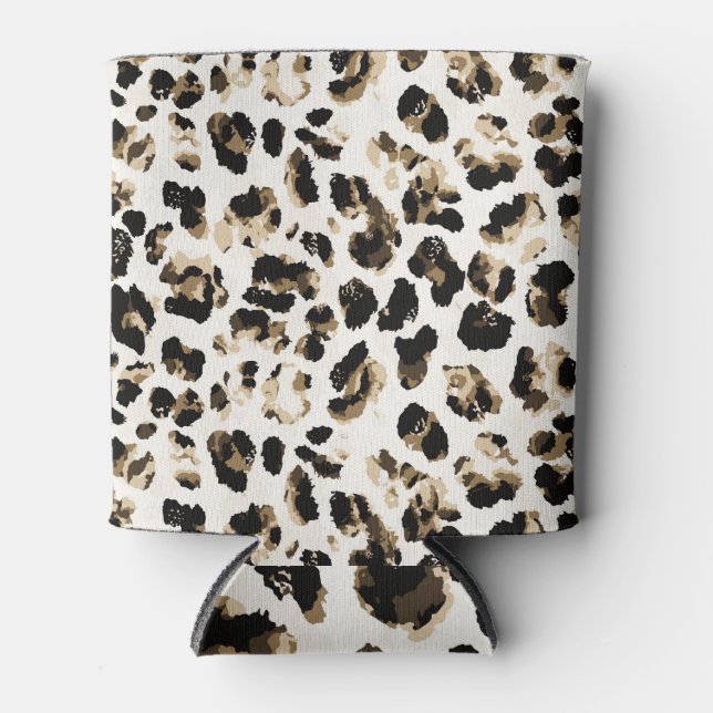 Watercolor leopard skin, tie-dye background. can cooler (Front)