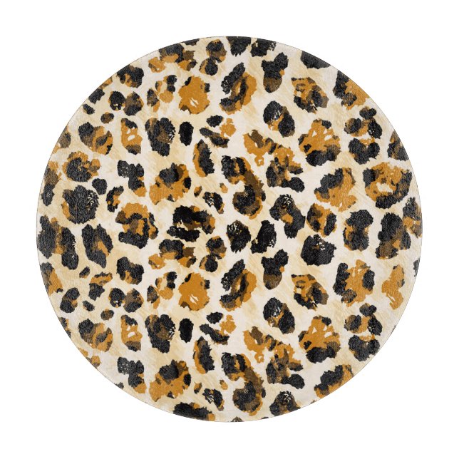 Watercolor leopard skin, tie-dye gradient. cutting board (Front)