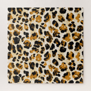 Watercolor leopard skin, tie-dye gradient. jigsaw puzzle