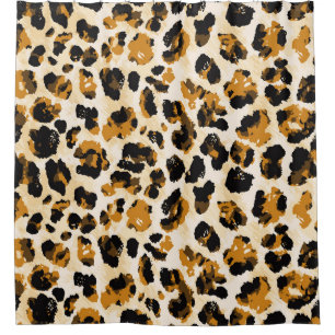 Watercolor leopard skin, tie-dye gradient. shower curtain