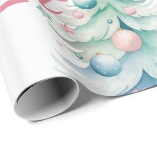 Watercolor Let’s Get Lit Christmas Tree  Wrapping Paper