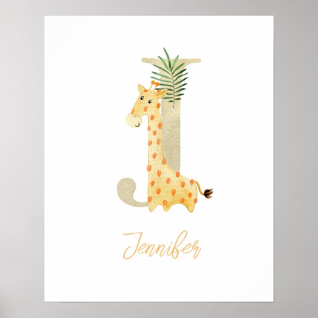 Watercolor letter J Poster (Front)